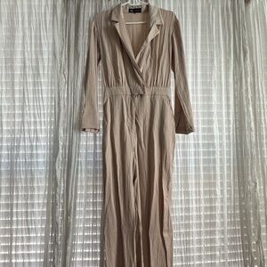 Zara Beige Pleated Dress